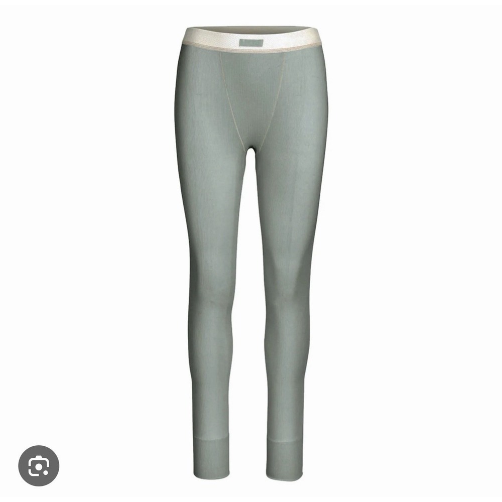 SKIMS Cotton Ribbed Legging in Blue Green Size Large